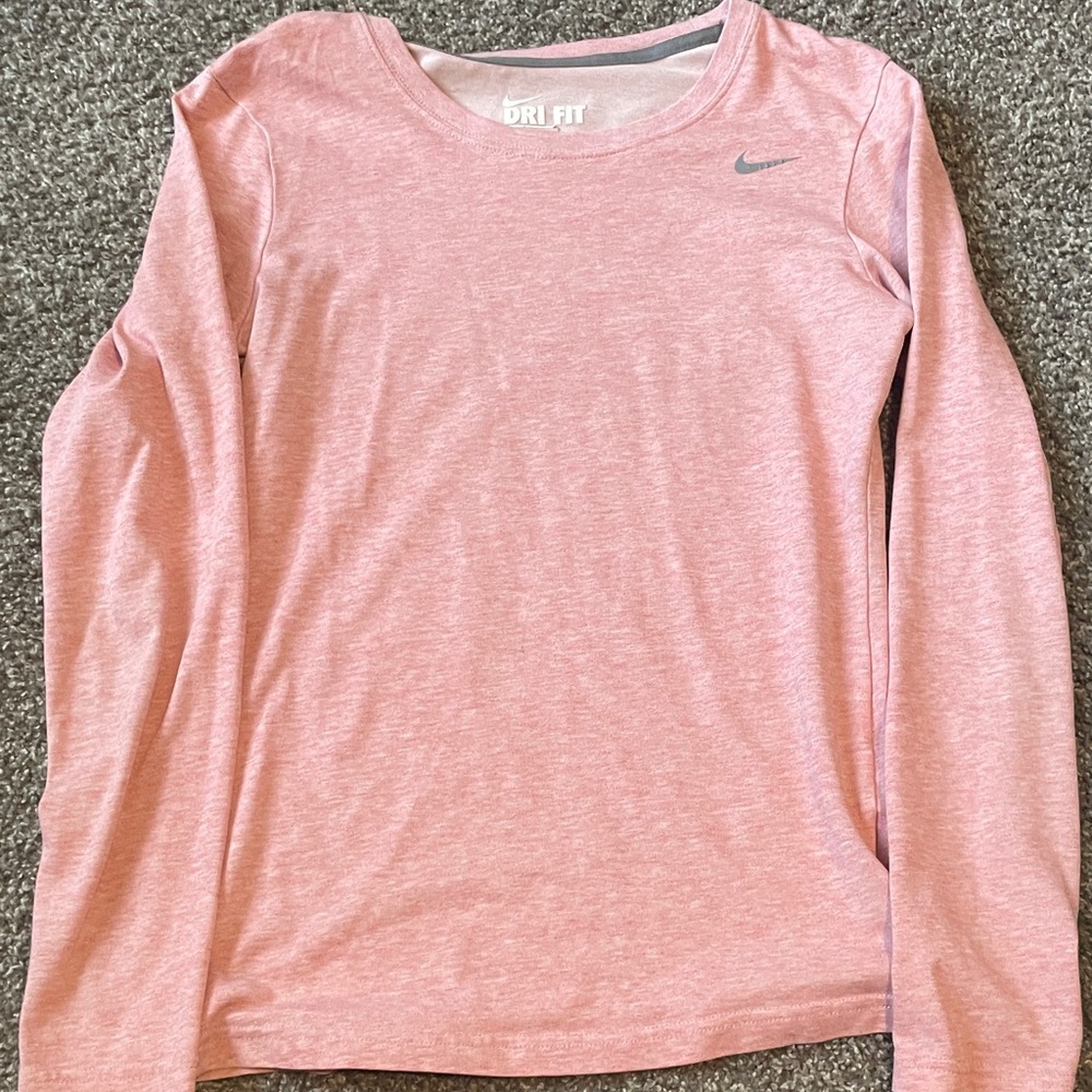 Nike Heather Pink Dri-FIT Long Sleeve Top